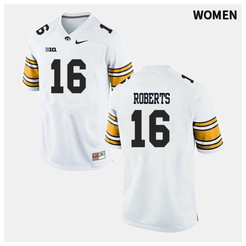 Women's Iowa Hawkeyes NCAA #16 Terry Roberts White Authentic Nike Alumni Stitched College Football Jersey GQ34Z86QK